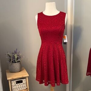 Elegant Red Lace Dress NWT